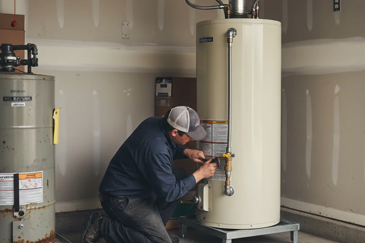Water heater and shutoff valve replacement in New Albany